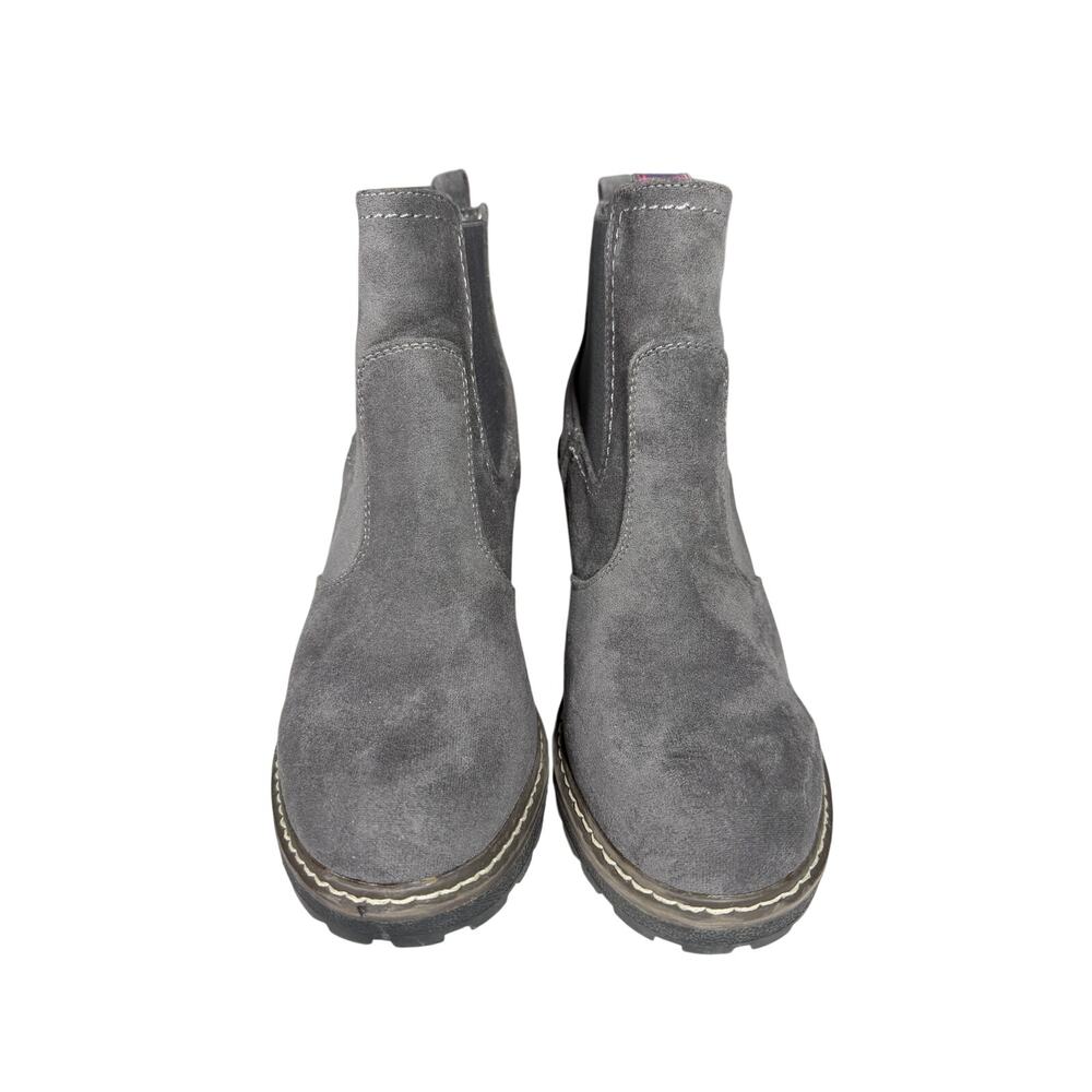 CORKYS Bootie 10 Rocky Faux Suede Block Heel Rubber Sole Contrast Stitching - Picture 4 of 9